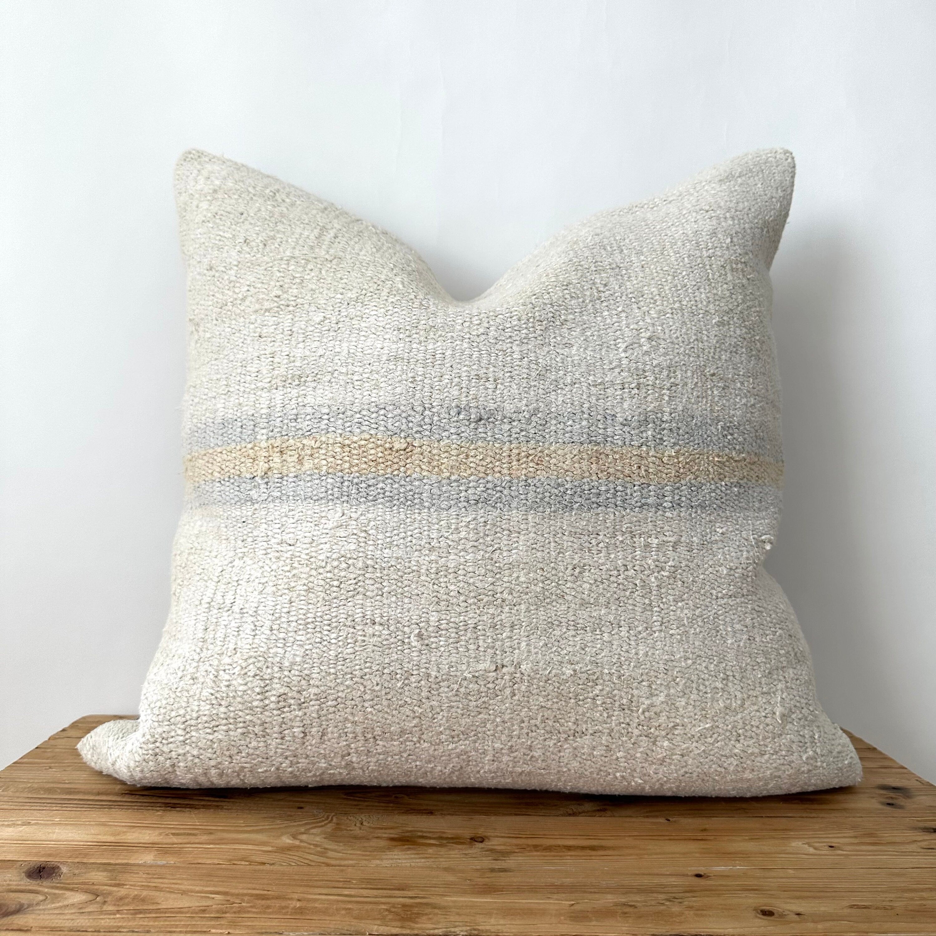 Tenley - White Hemp Pillow Cover