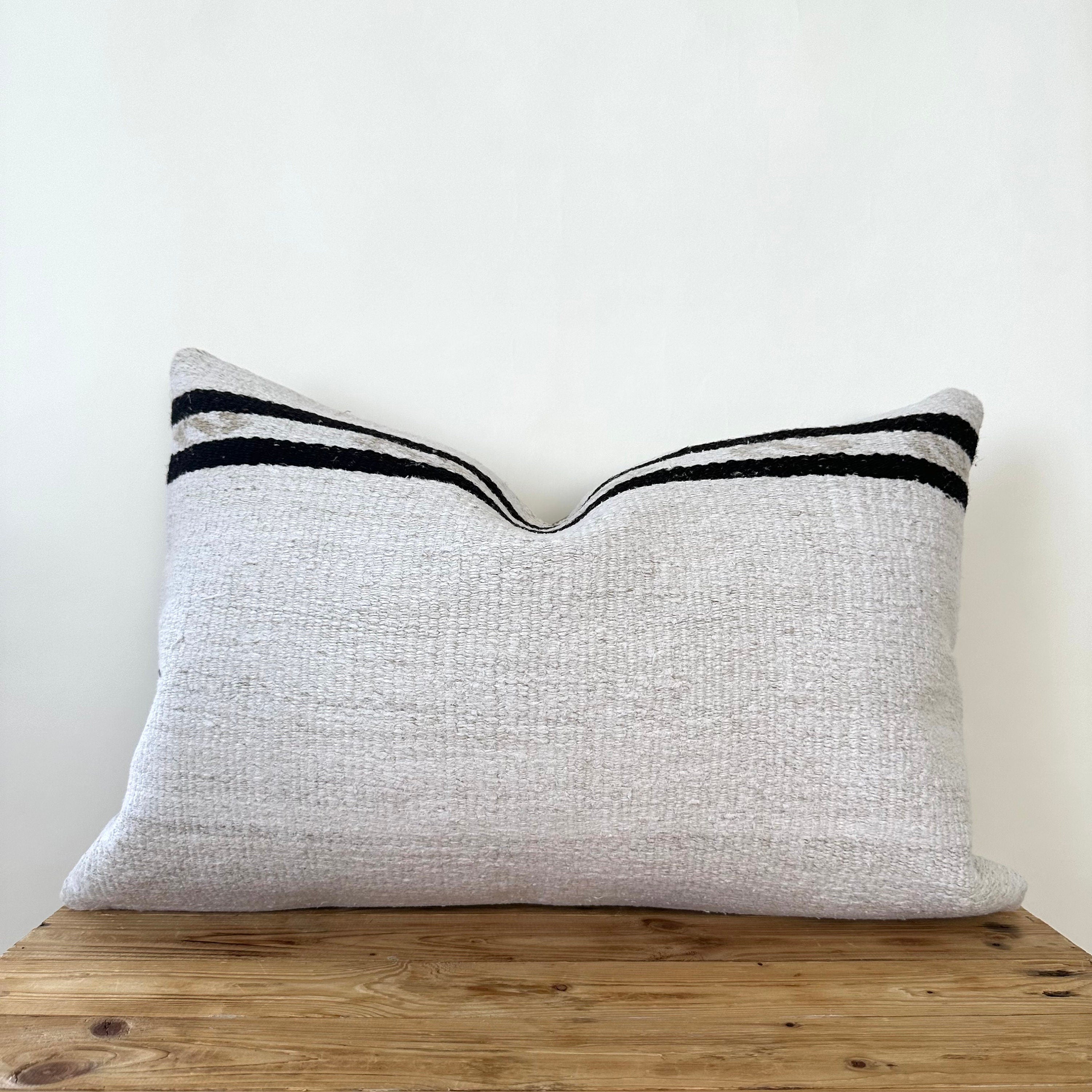 Tasmin - White Hemp Pillow Cover