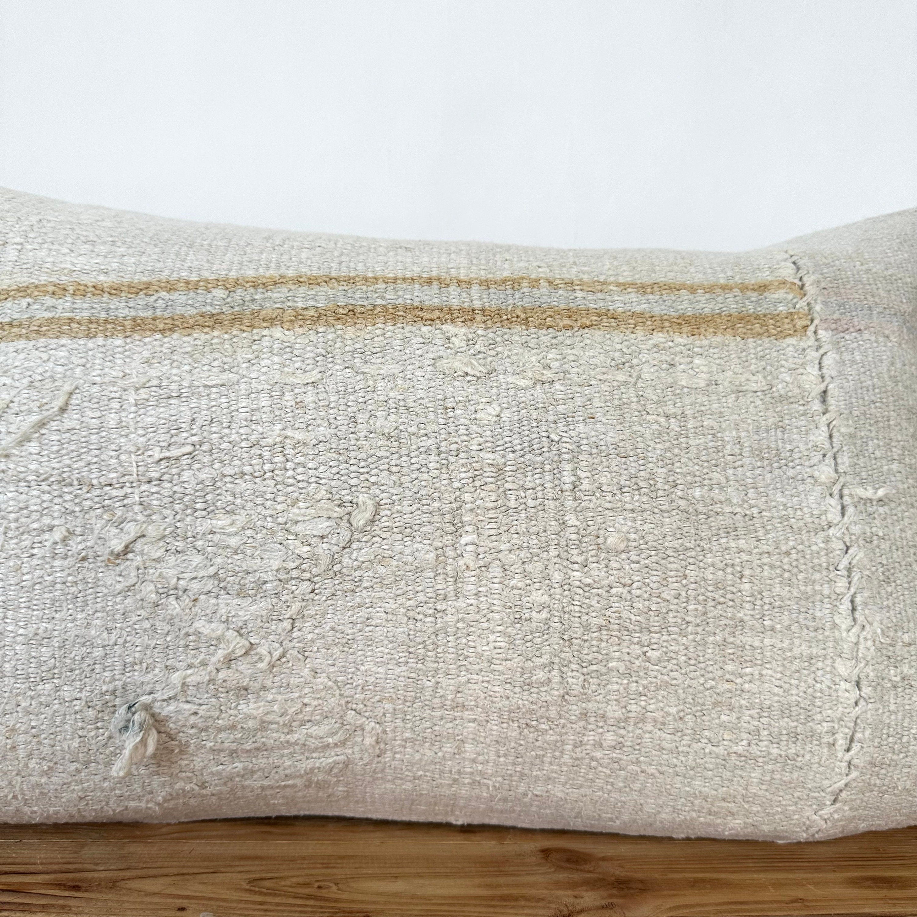 Theresa - White Hemp Pillow Cover