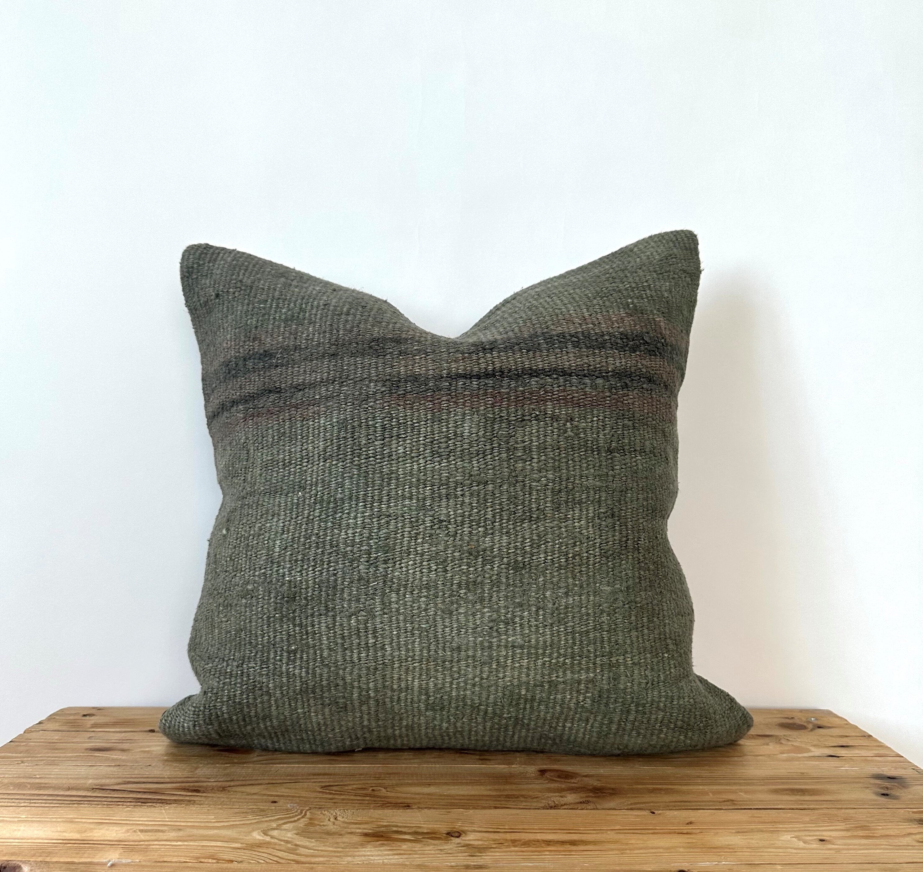 Cherith - Green Hemp Pillow Cover