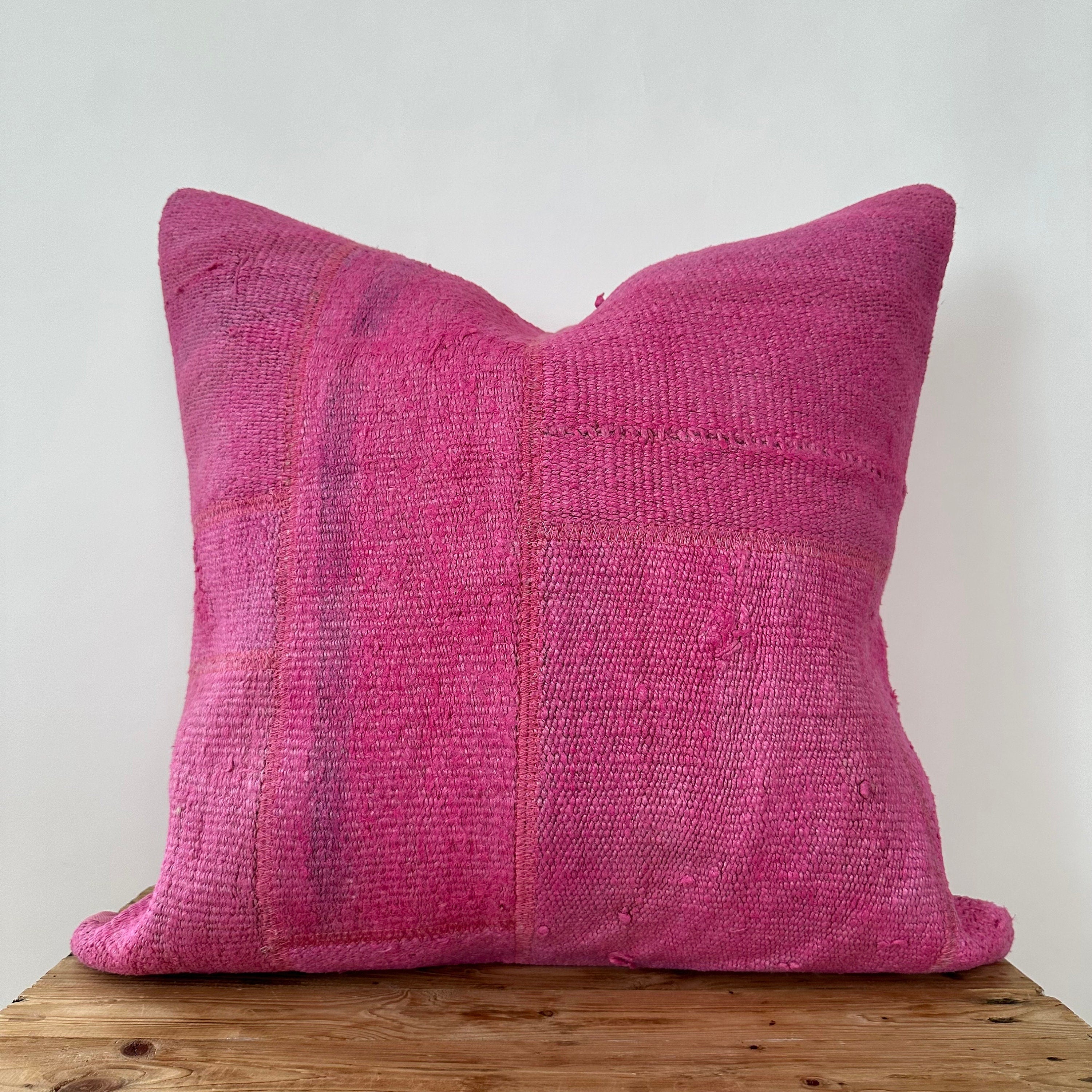 Yvelisse - Pink Hemp Pillow Cover