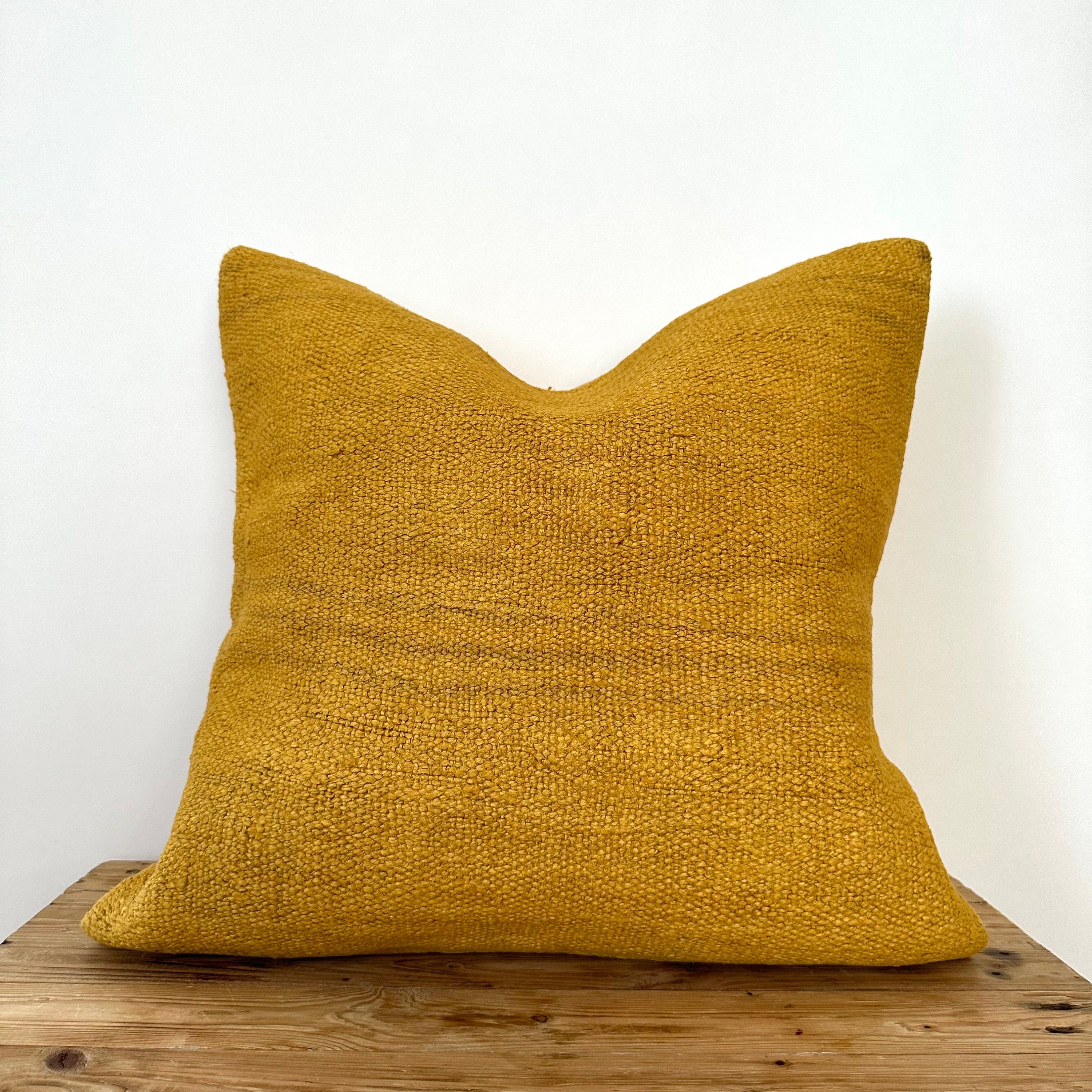 Yasira - Yellow Hemp Pillow Cover