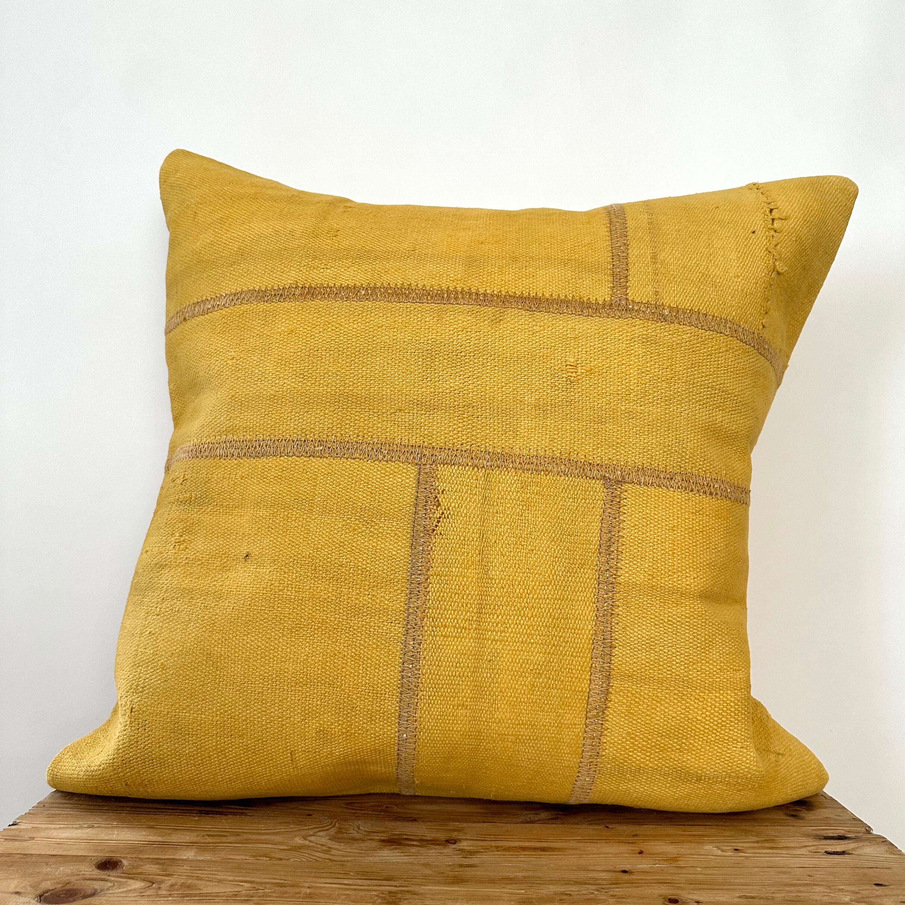 Yiva - Yellow Hemp Pillow Cover