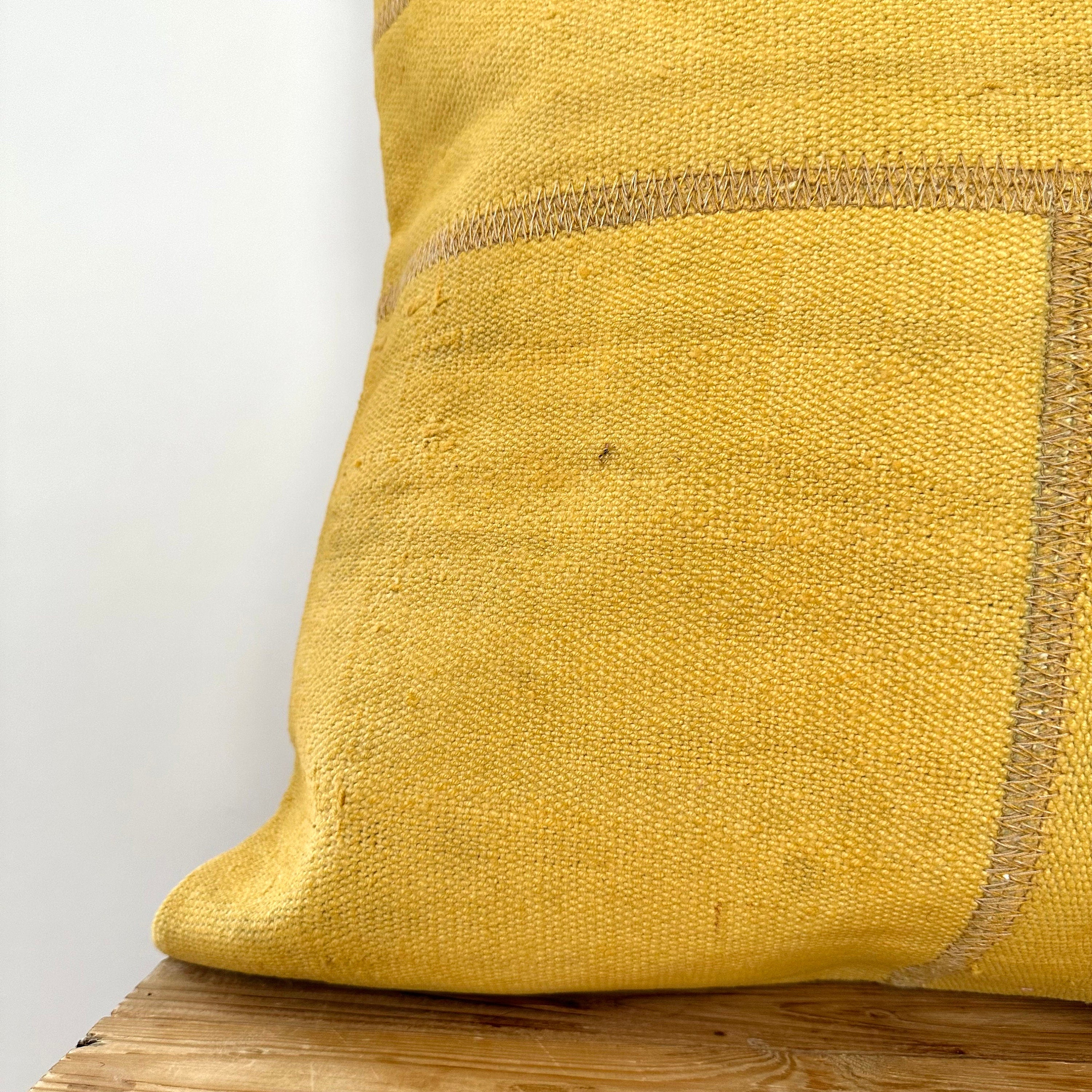 Yiva - Yellow Hemp Pillow Cover