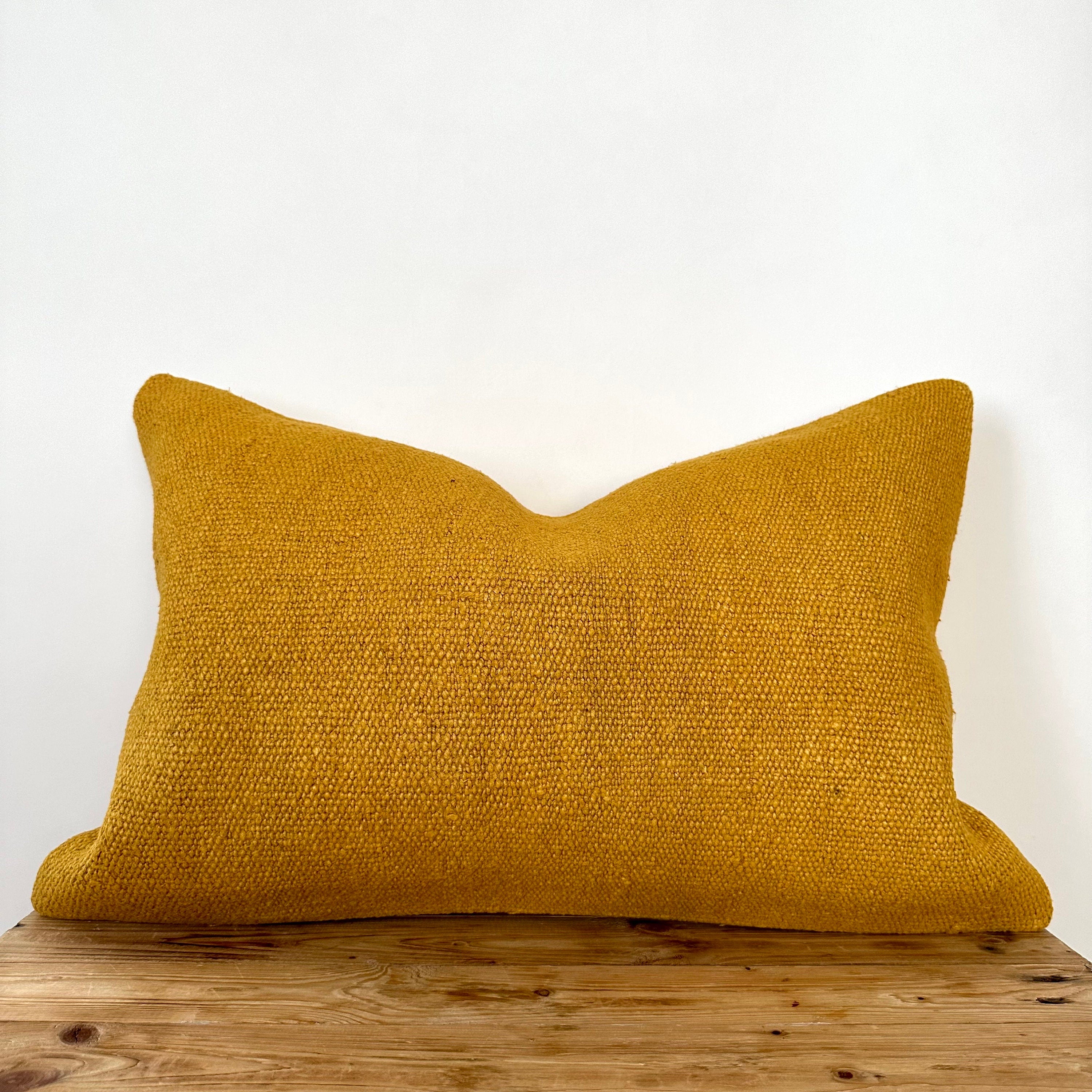 Yasheena - Yellow Hemp Pillow Cover