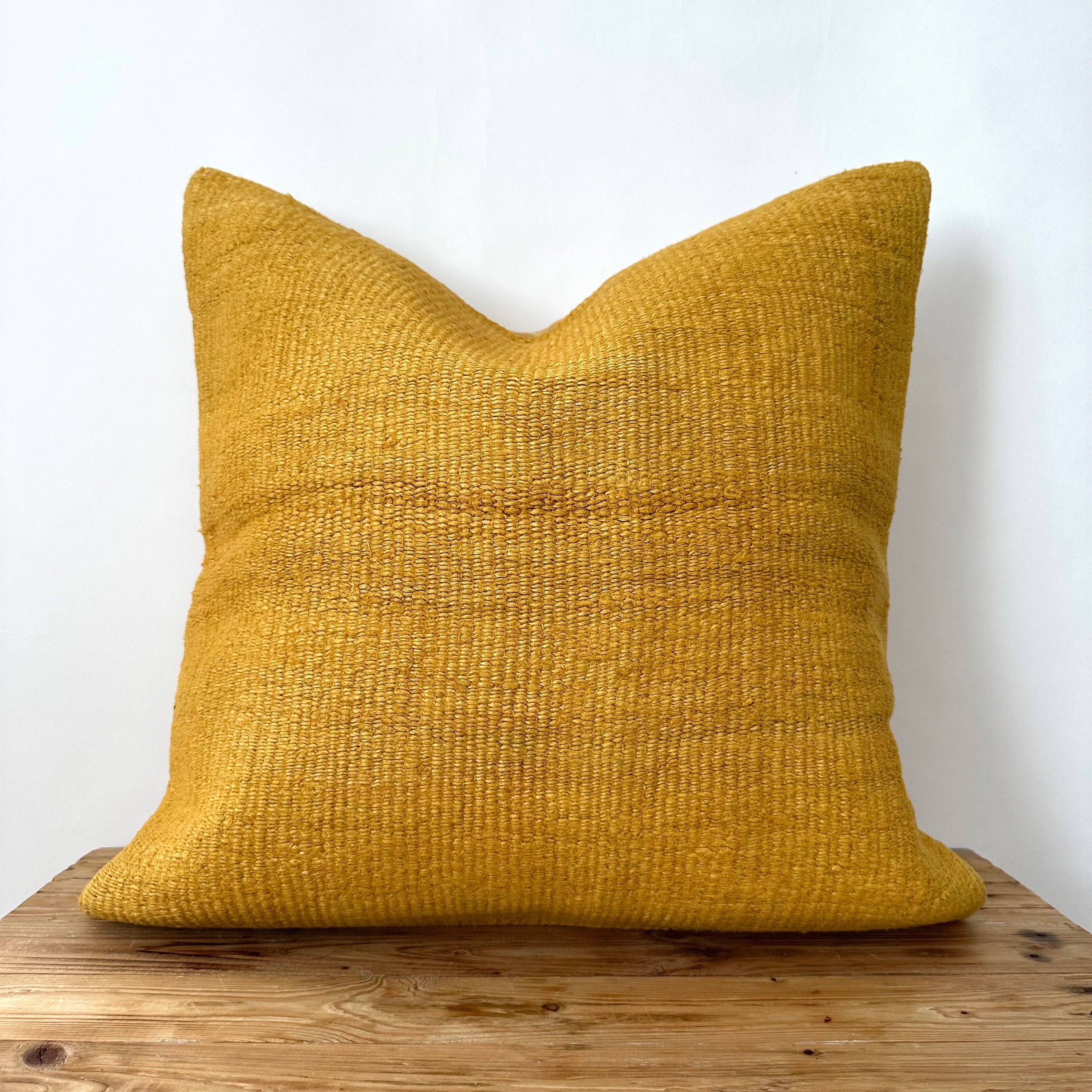 Yanette - Yellow Hemp Pillow Cover