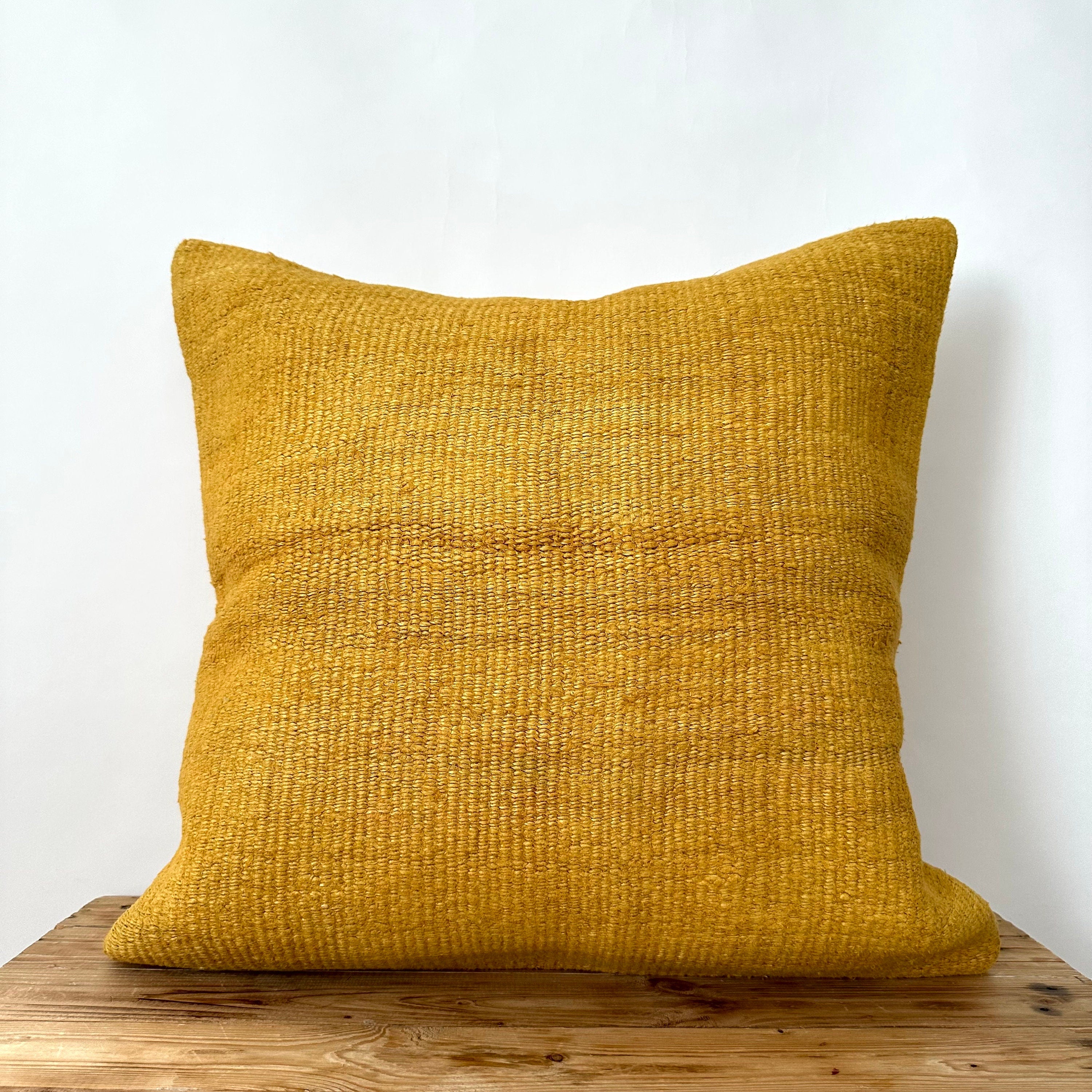 Yanette - Yellow Hemp Pillow Cover