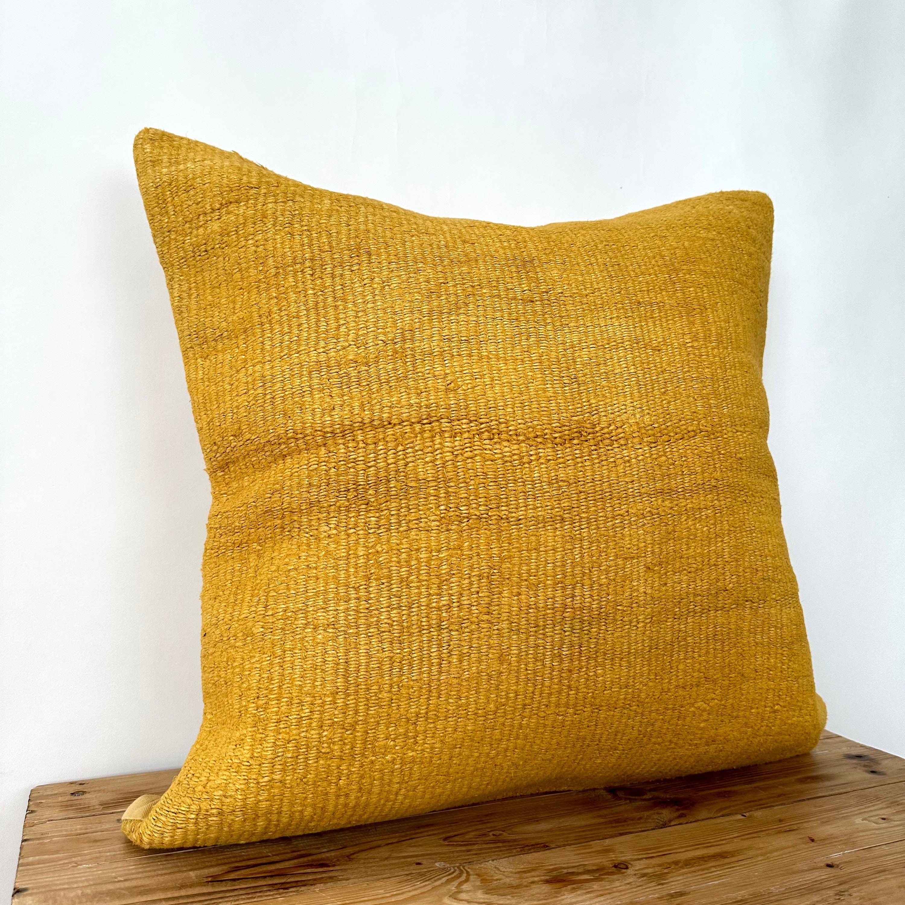 Yanette - Yellow Hemp Pillow Cover