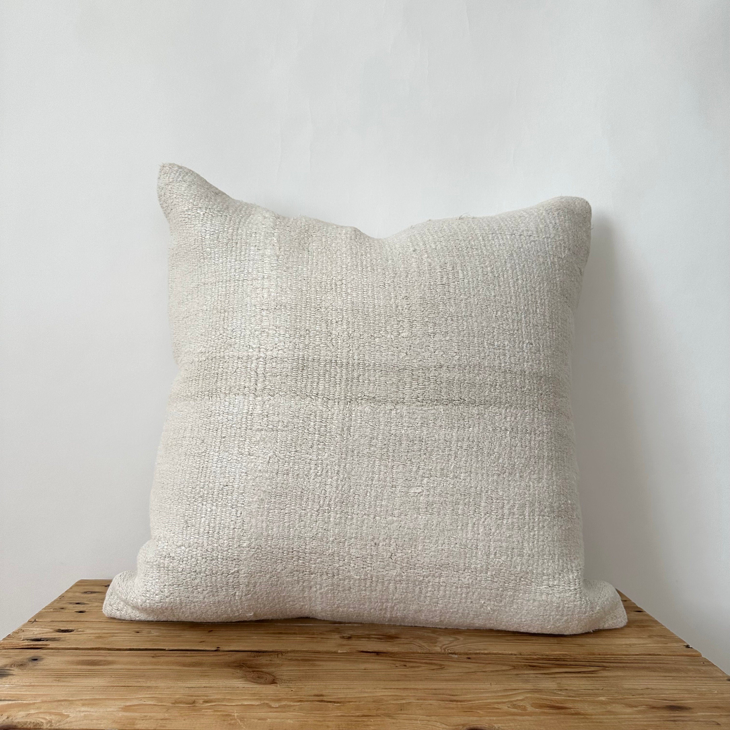 Tori - White Hemp Pillow Cover