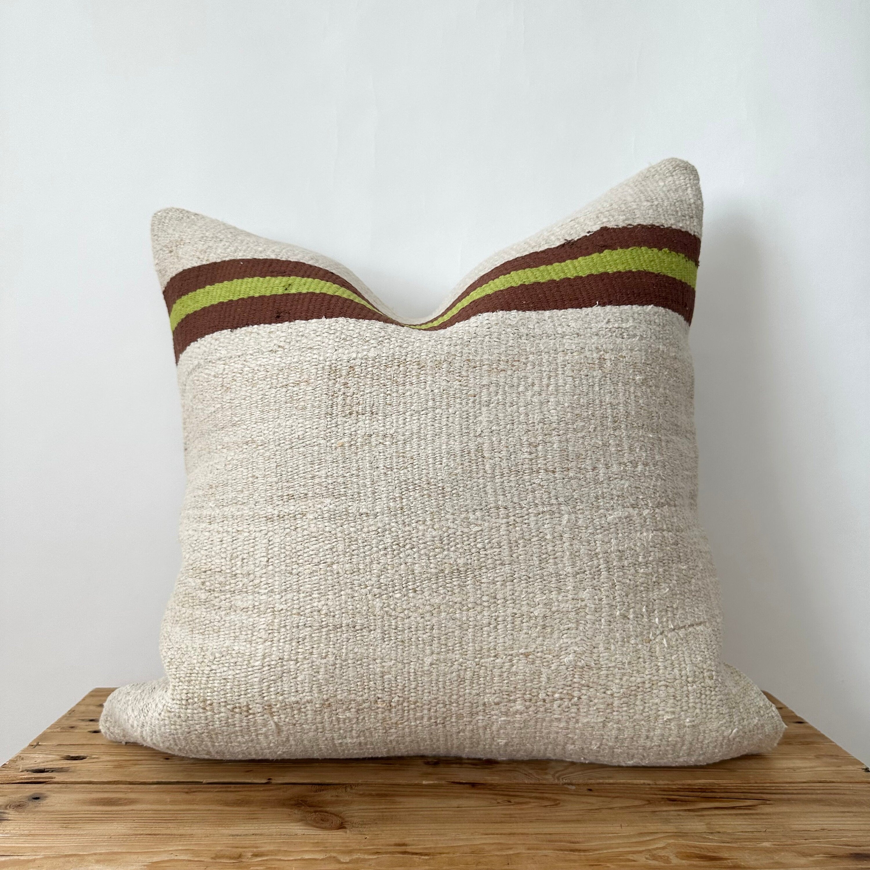 Tallulah - White Hemp Pillow Cover