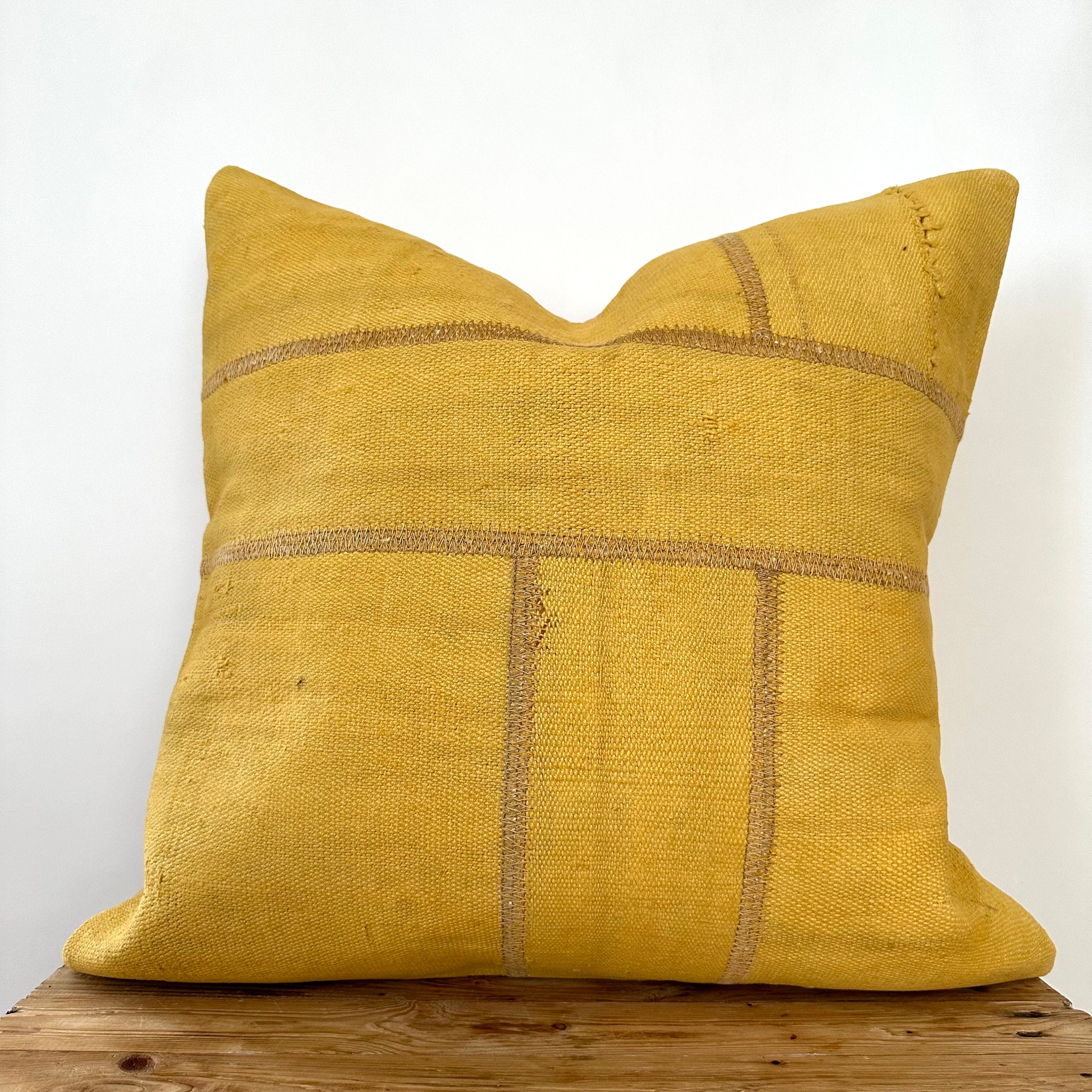 Yiva - Yellow Hemp Pillow Cover