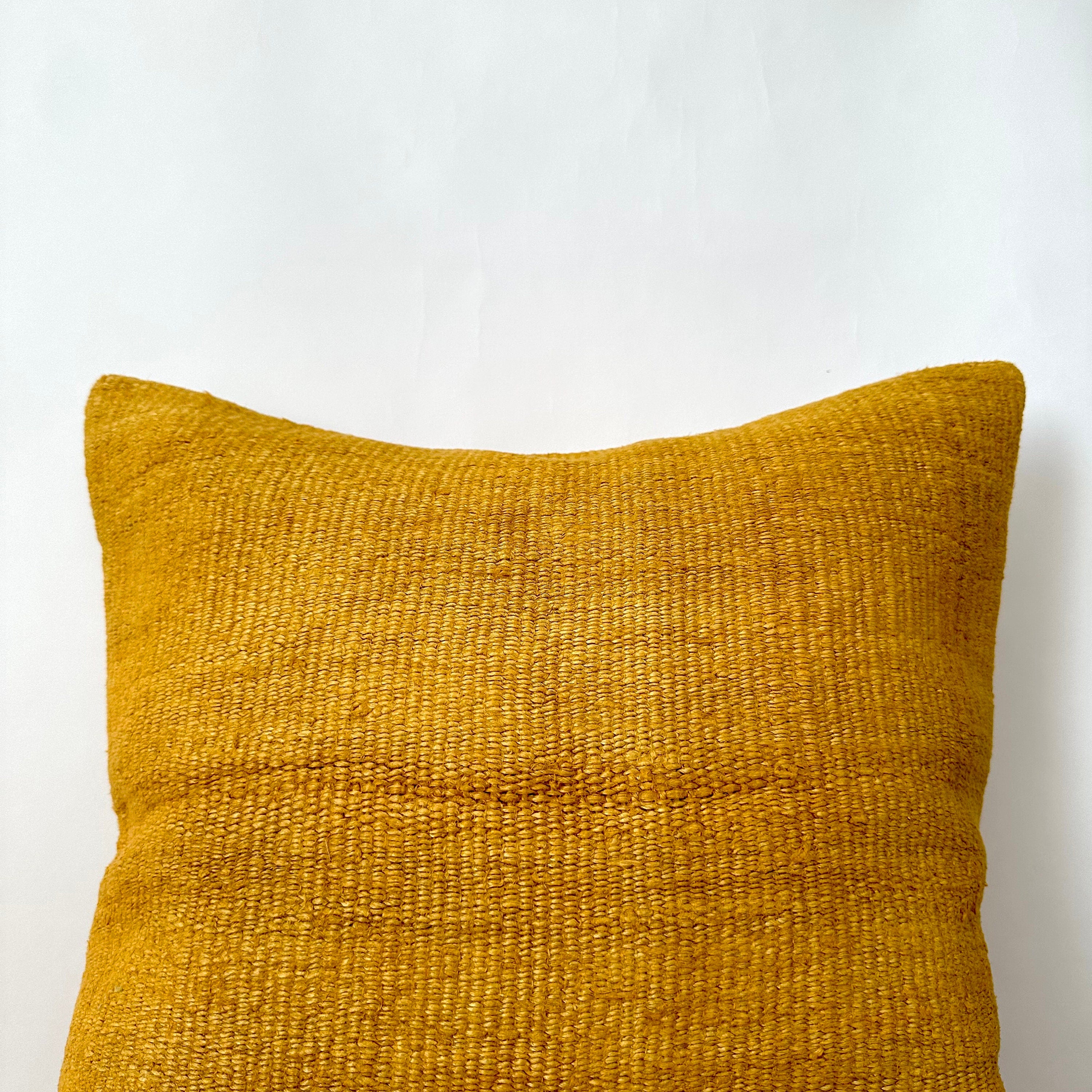 Yanette - Yellow Hemp Pillow Cover