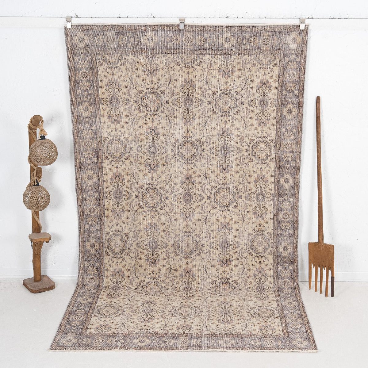 Antique Turkish Rug 6x10, Vintage Wool