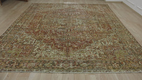 Unique Vintage Rug with Geometric Elegance - Kuden Rugs