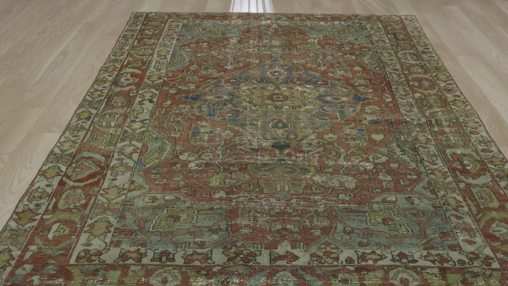 Antique Look Rug with Unique Color Combinations - Kuden Rugs