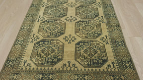 Rustic Vintage Carpet with Rich, Earthy Tones - Kuden Rugs