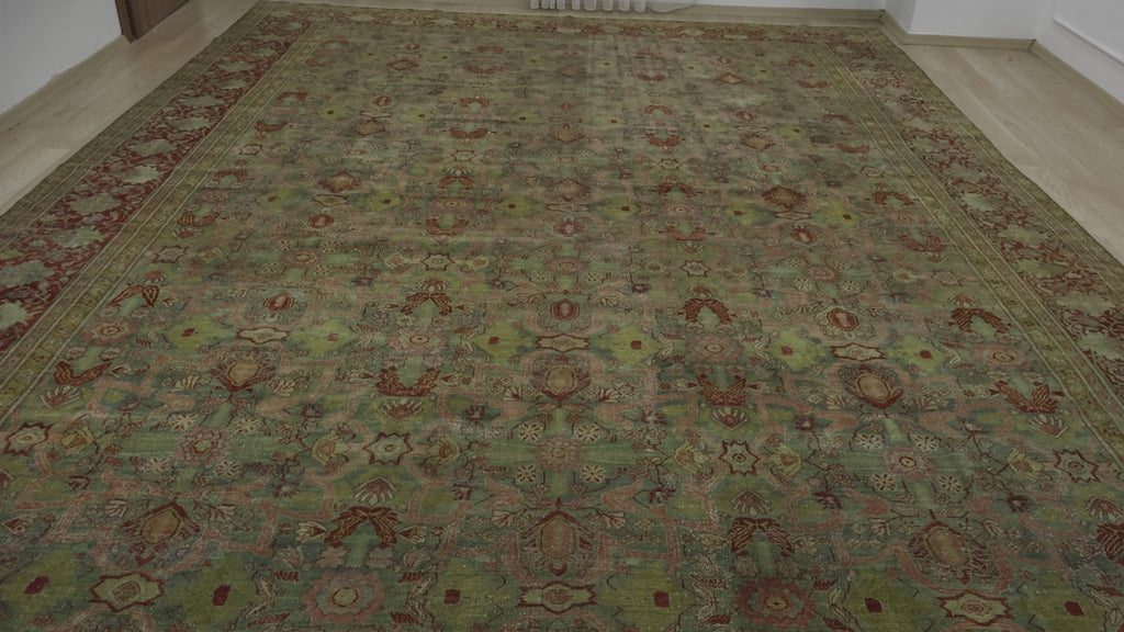 Artistic Vintage Rug with Unique, Abstract Motifs - Kuden Rugs