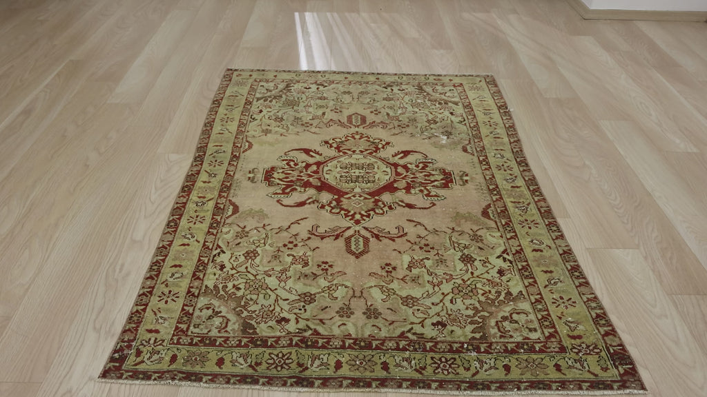 Artistic Vintage Carpet with Unique Motifs - Kuden Rugs