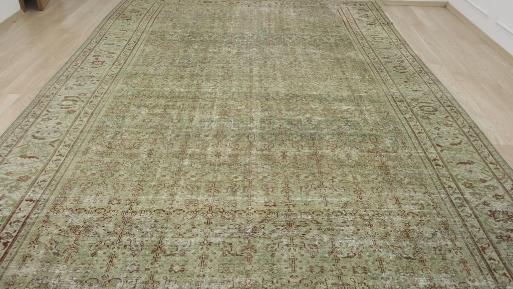 Artistic Vintage Carpet with Abstract Patterns - Kuden Rugs