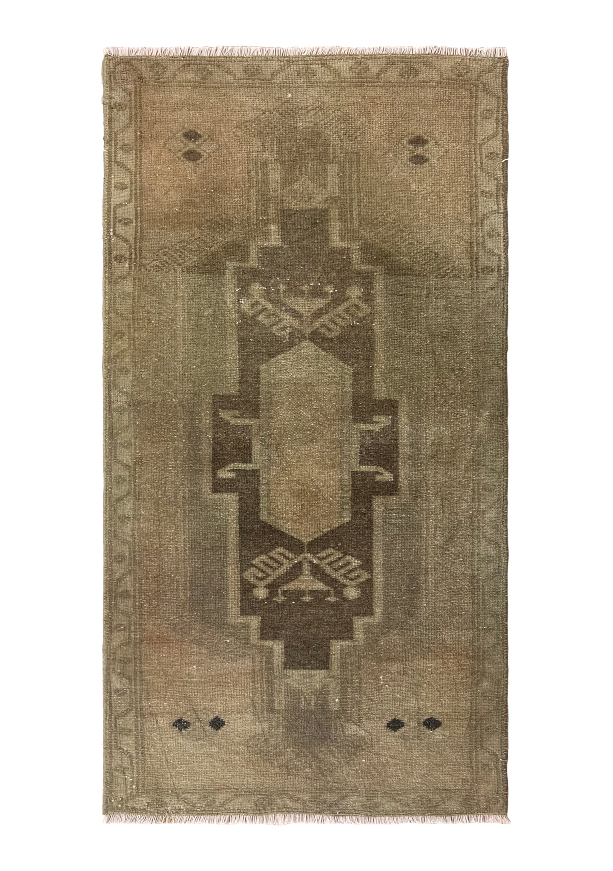 Katry - Vintage Mini Beige Area Rug - kudenrugs