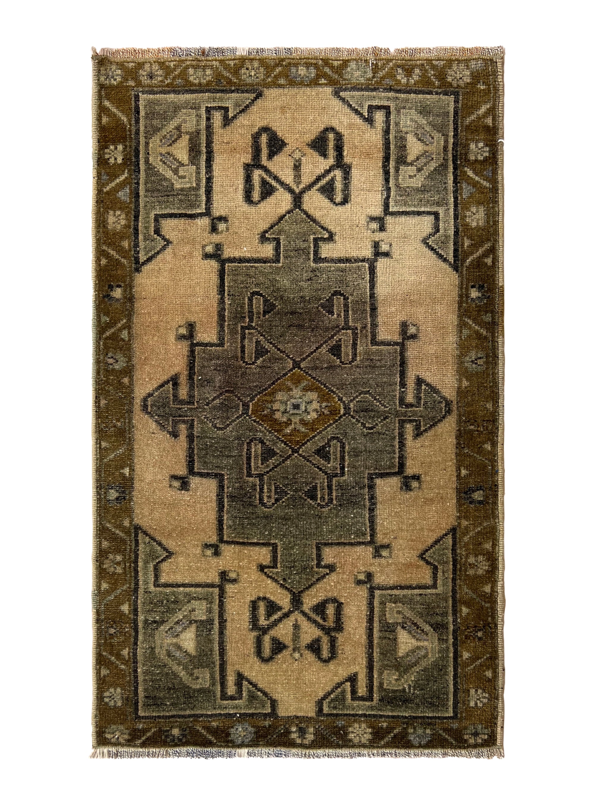 Kioko - Vintage Mini Beige Area Rug - kudenrugs