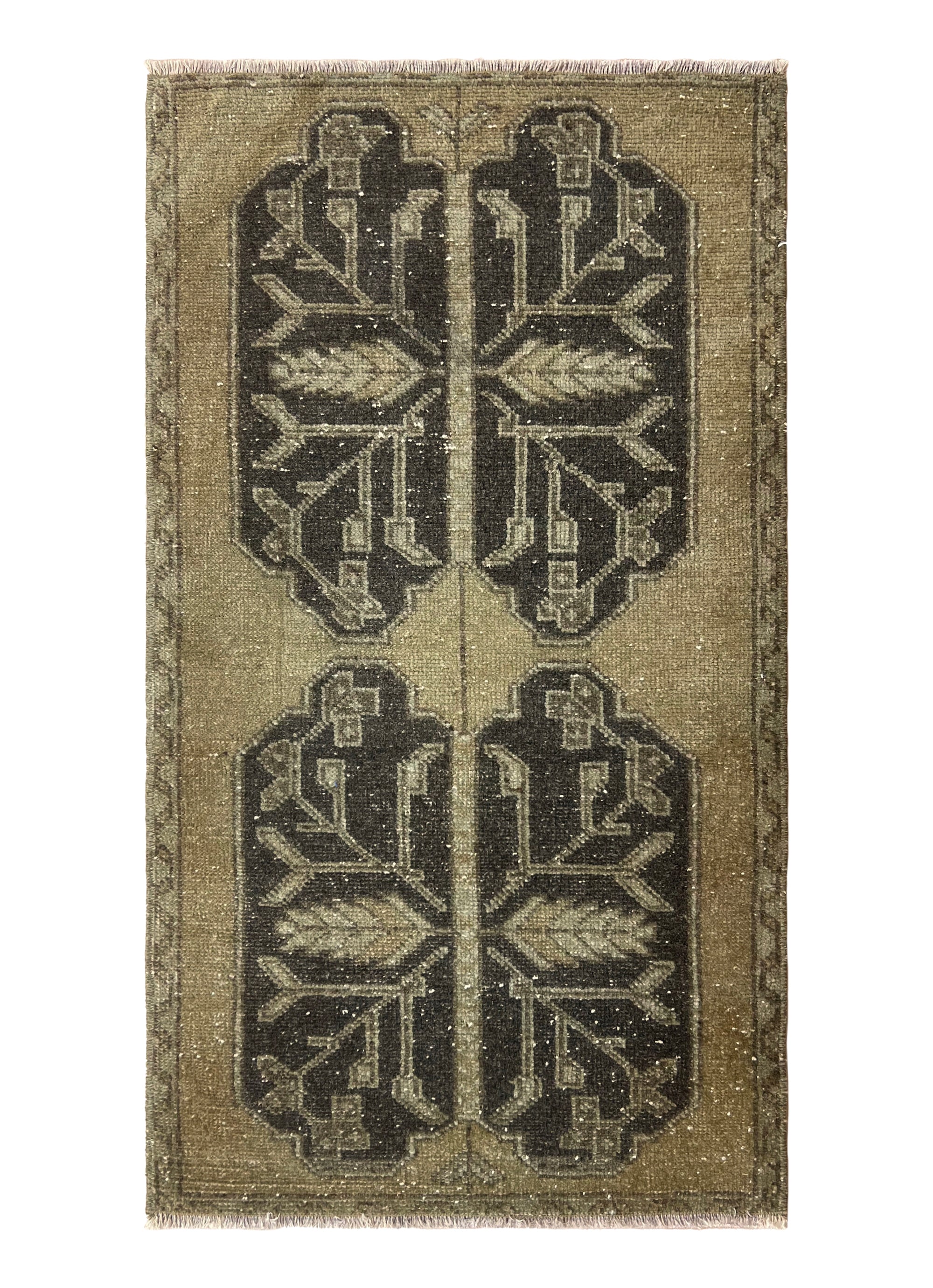 Klarissa - Vintage Mini Beige Area Rug - kudenrugs