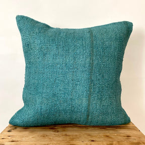 Essense - Turquoise Hemp Pillow Cover - kudenrugs