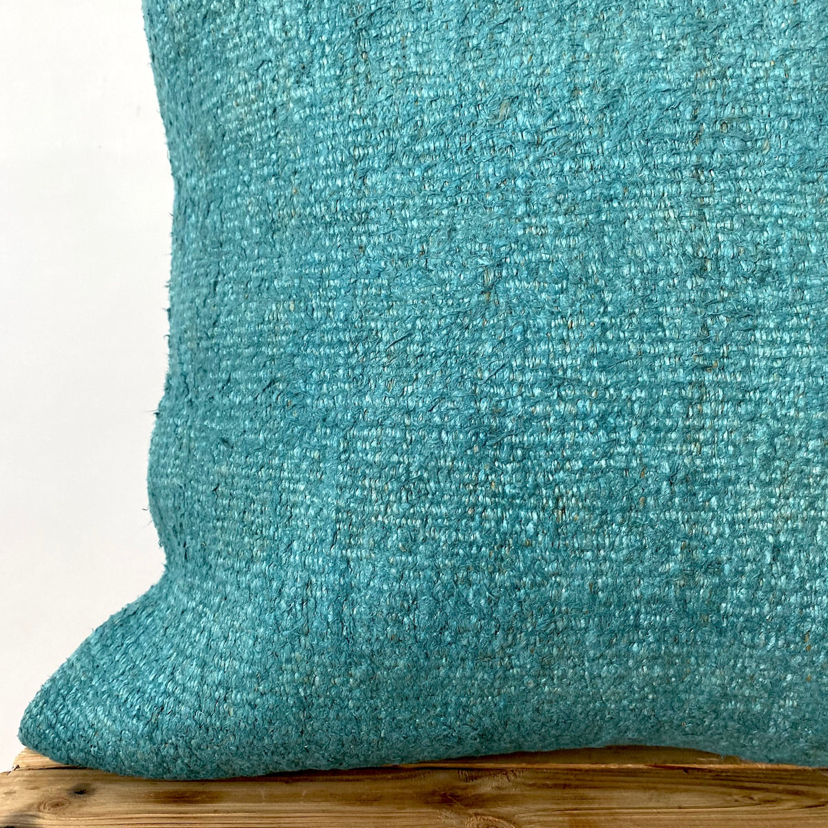 Essense - Turquoise Hemp Pillow Cover - kudenrugs