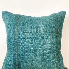 Babittah - Turquoise Hemp Pillow Cover - kudenrugs