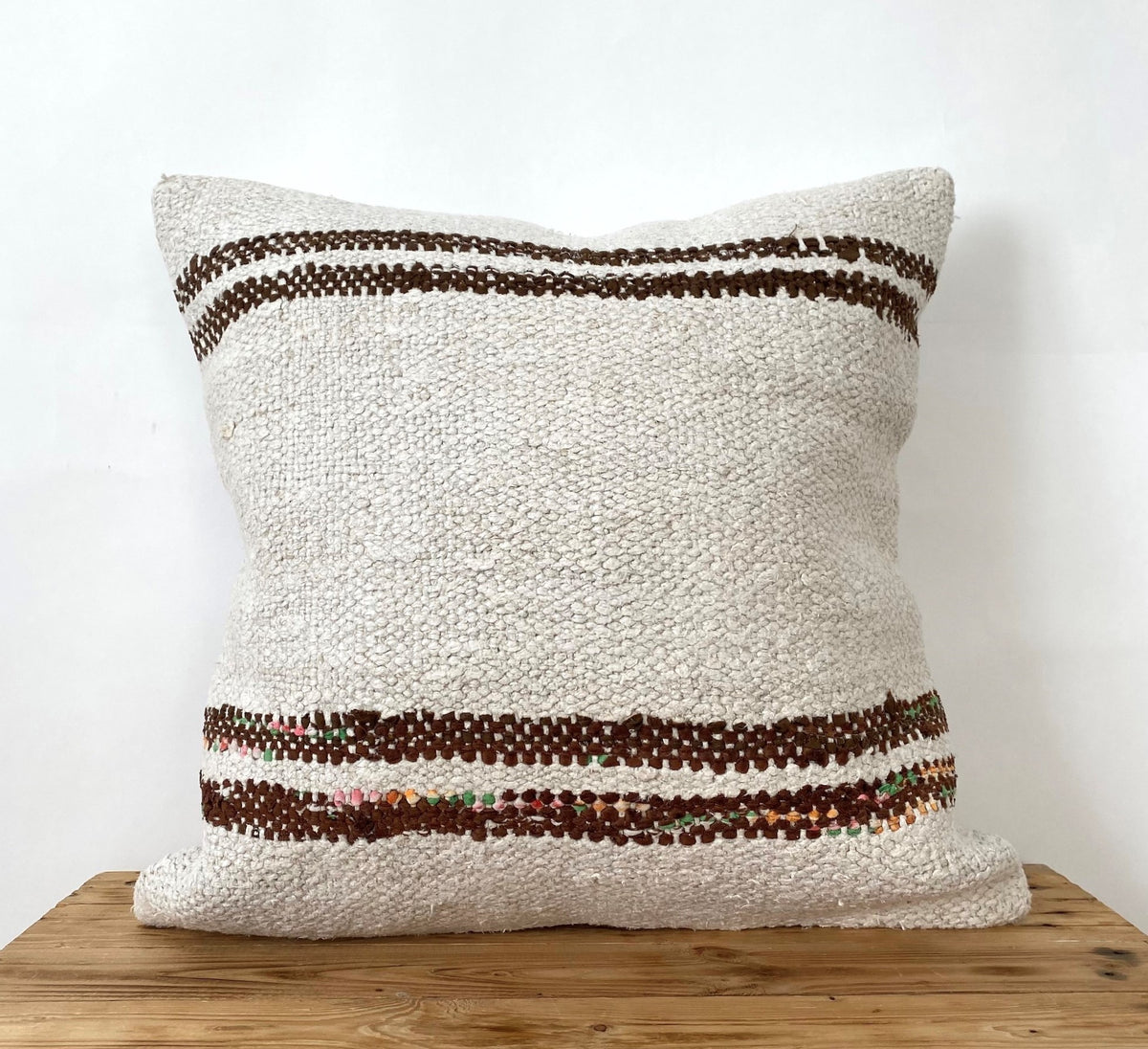 Barrah - White Hemp Pillow Cover - kudenrugs