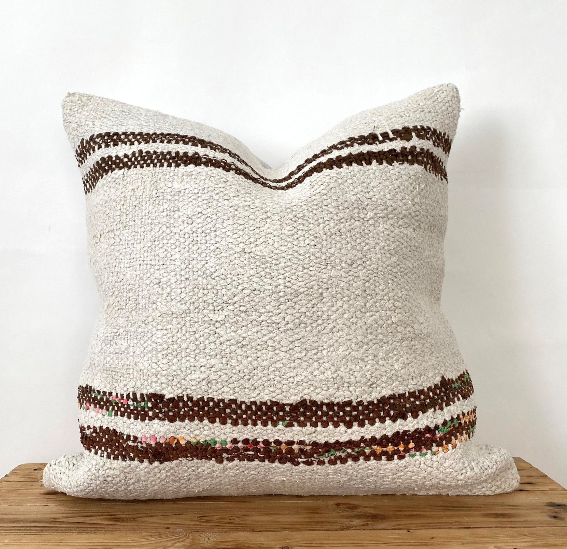 Barrah - White Hemp Pillow Cover - kudenrugs