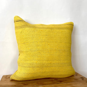 Caitrinn - Yellow Hemp Pillow Cover - kudenrugs