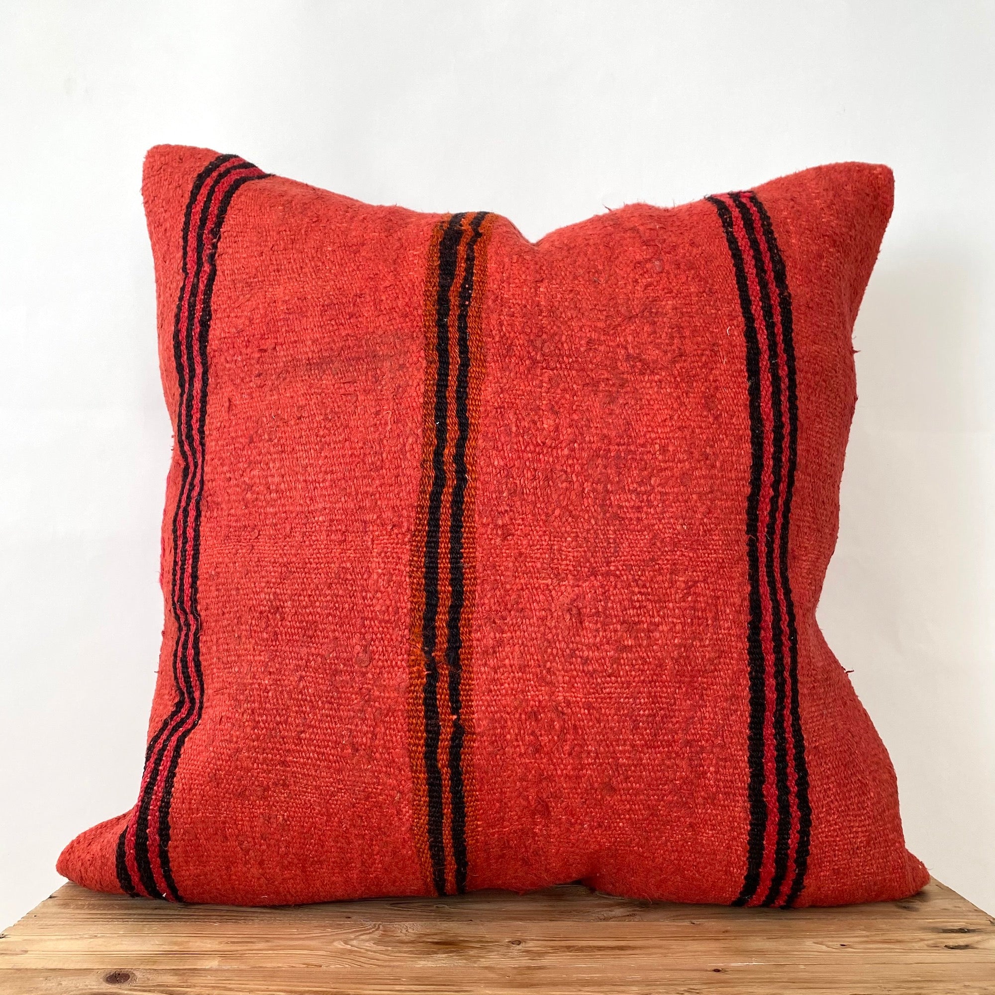 Courtenay - Red Hemp Pillow Cover - kudenrugs