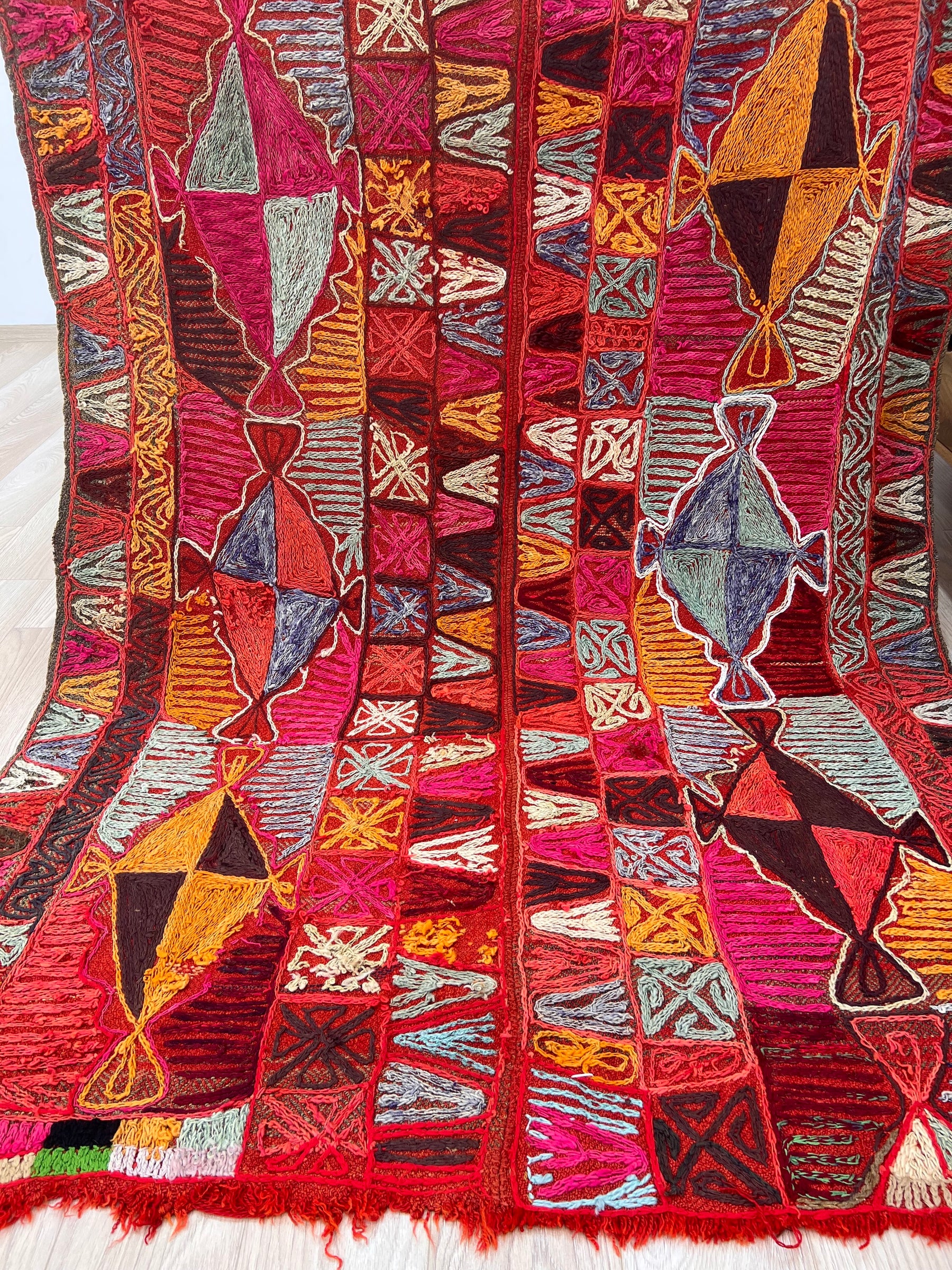 Ushria - Multi Color Turkish Kilim Rug - kudenrugs