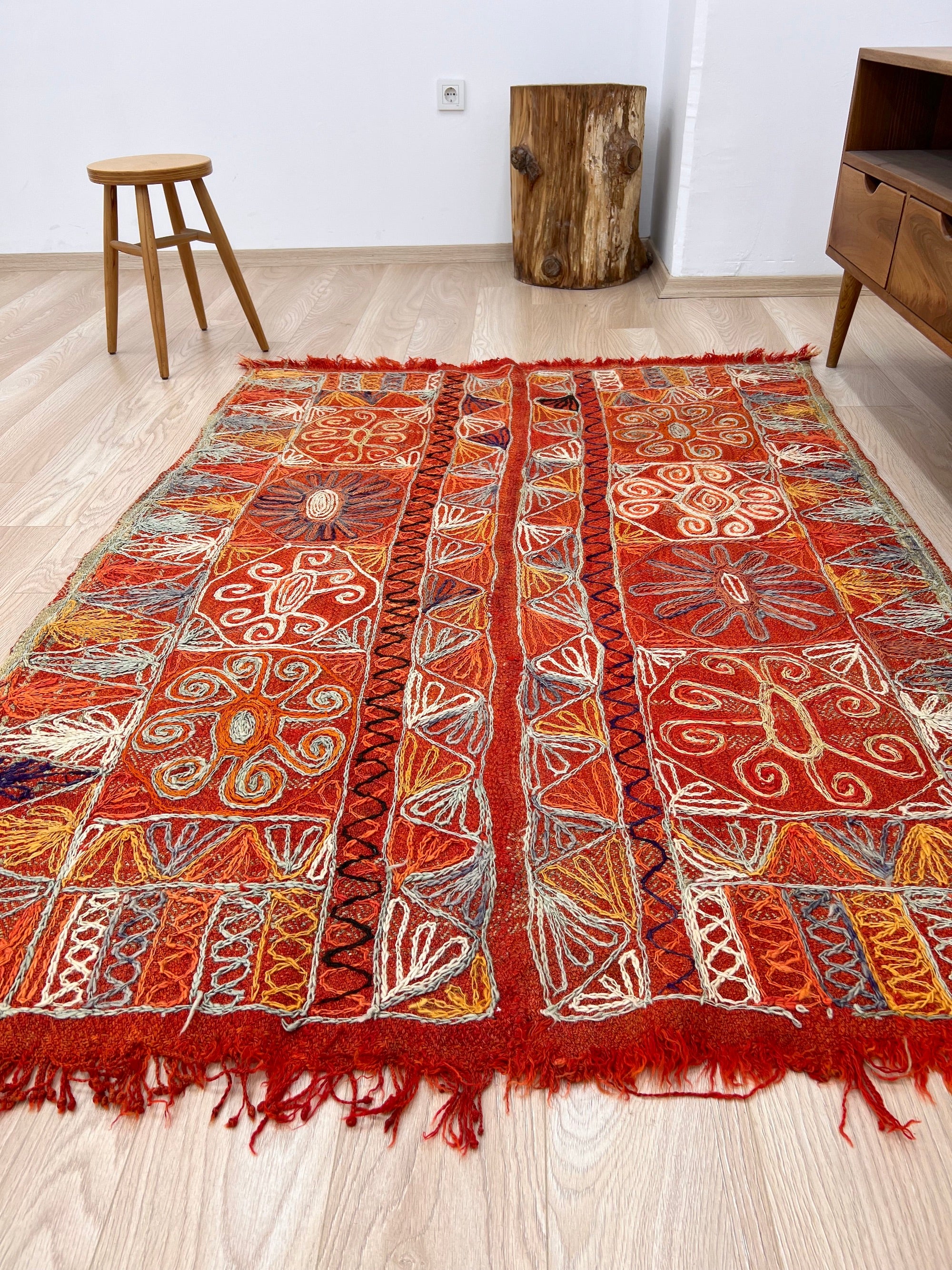 Alsinia - Multi Color Turkish Kilim Rug - kudenrugs