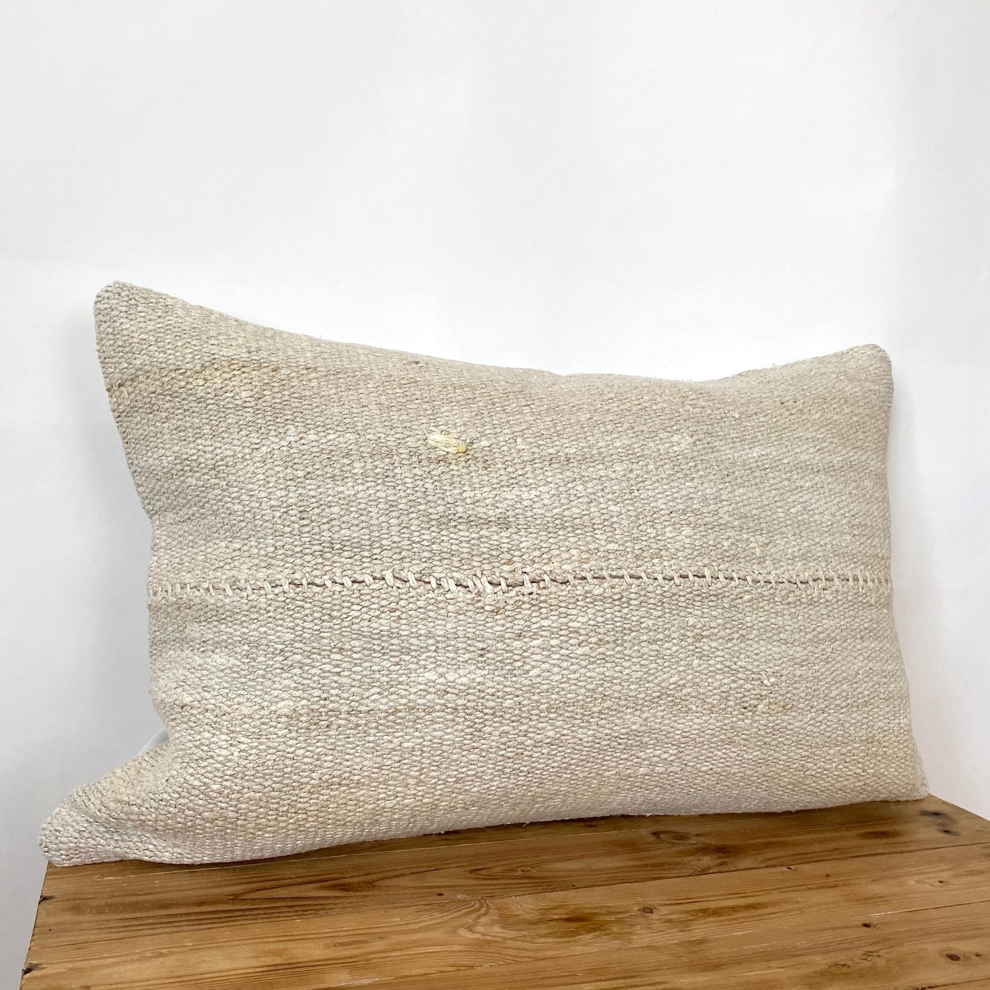 Fleurettah - Beige Hemp Pillow Cover - kudenrugs