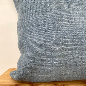 Gael - Blue Hemp Pillow Cover - kudenrugs