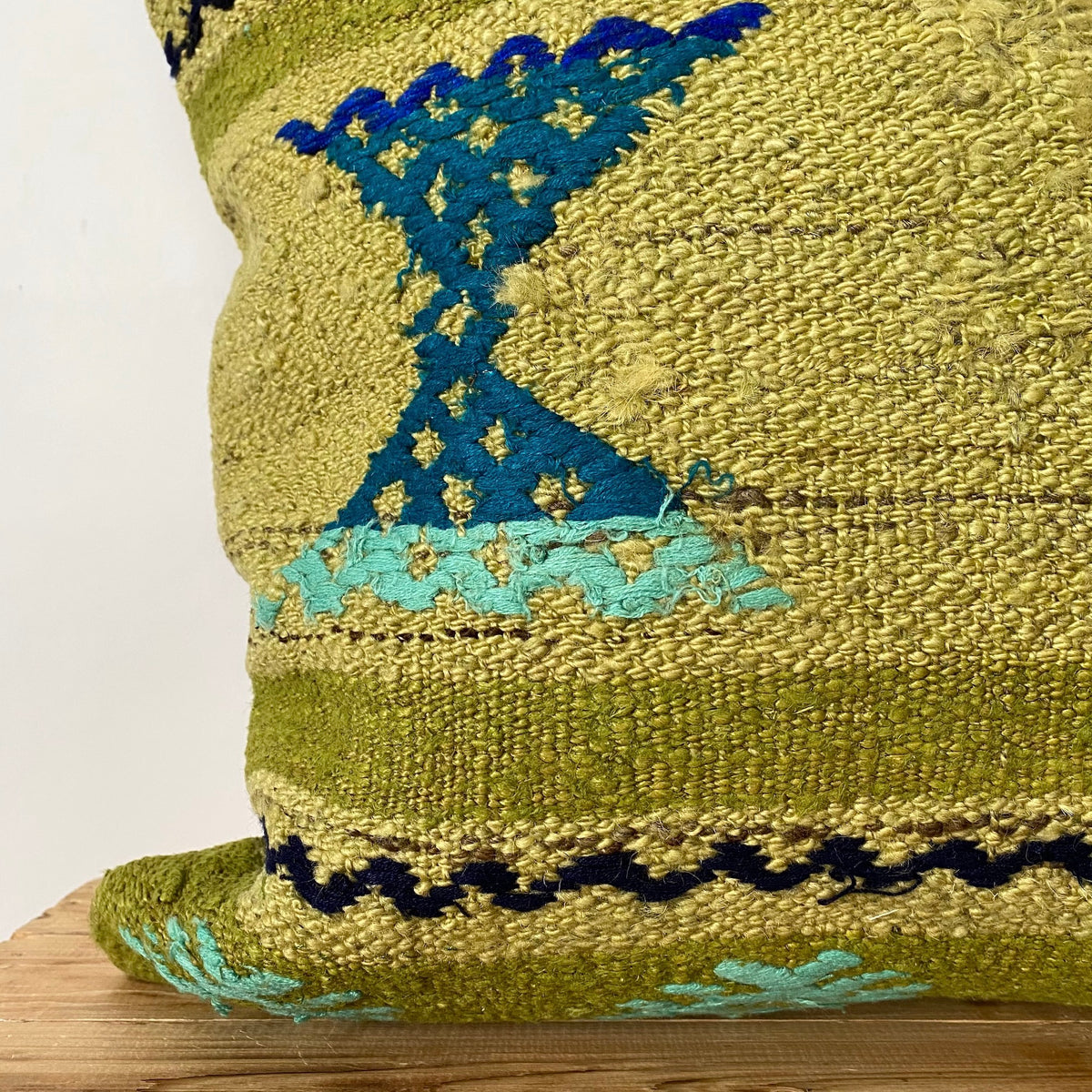 Geana - Olive Green Hemp Pillow Cover - kudenrugs