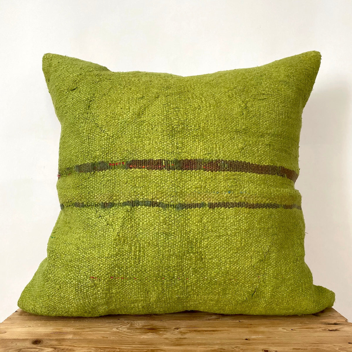 Garlinda - Olive Green Hemp Pillow Cover - kudenrugs