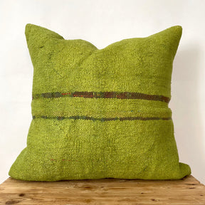 Garlinda - Olive Green Hemp Pillow Cover - kudenrugs