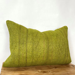 Gervaisa - Olive Green Hemp Pillow Cover - kudenrugs