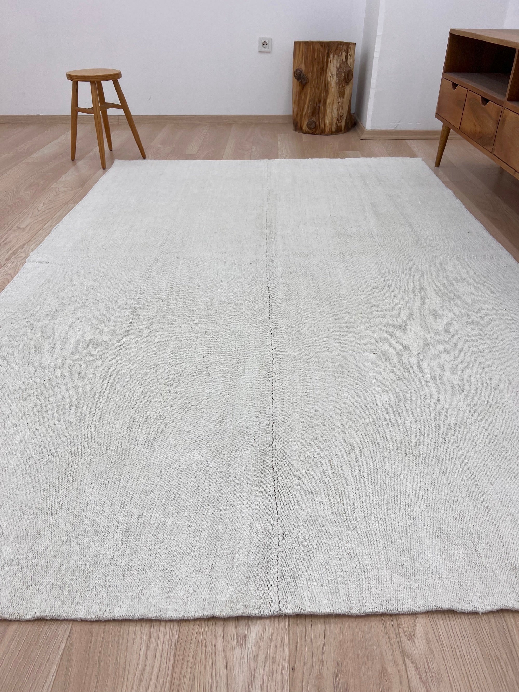 Tatania - White Hemp Rug - kudenrugs