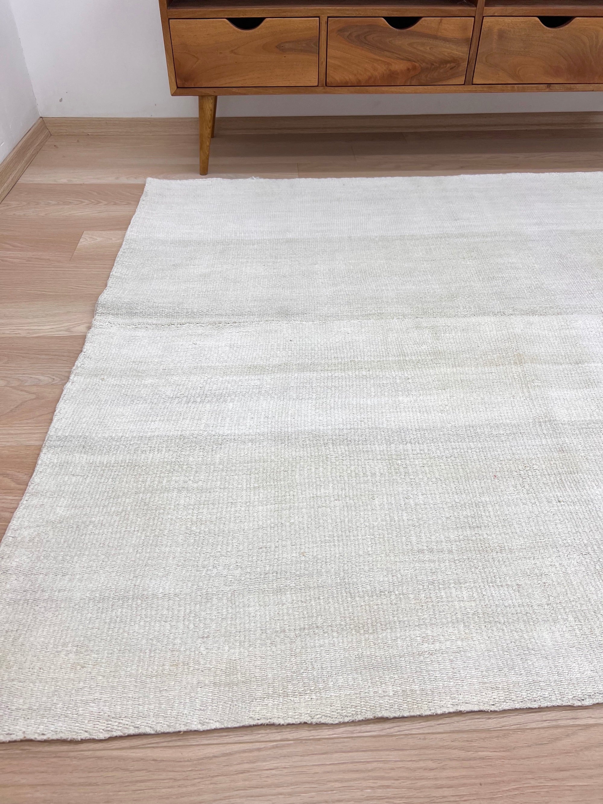 Yerusha - White Hemp Rug - kudenrugs