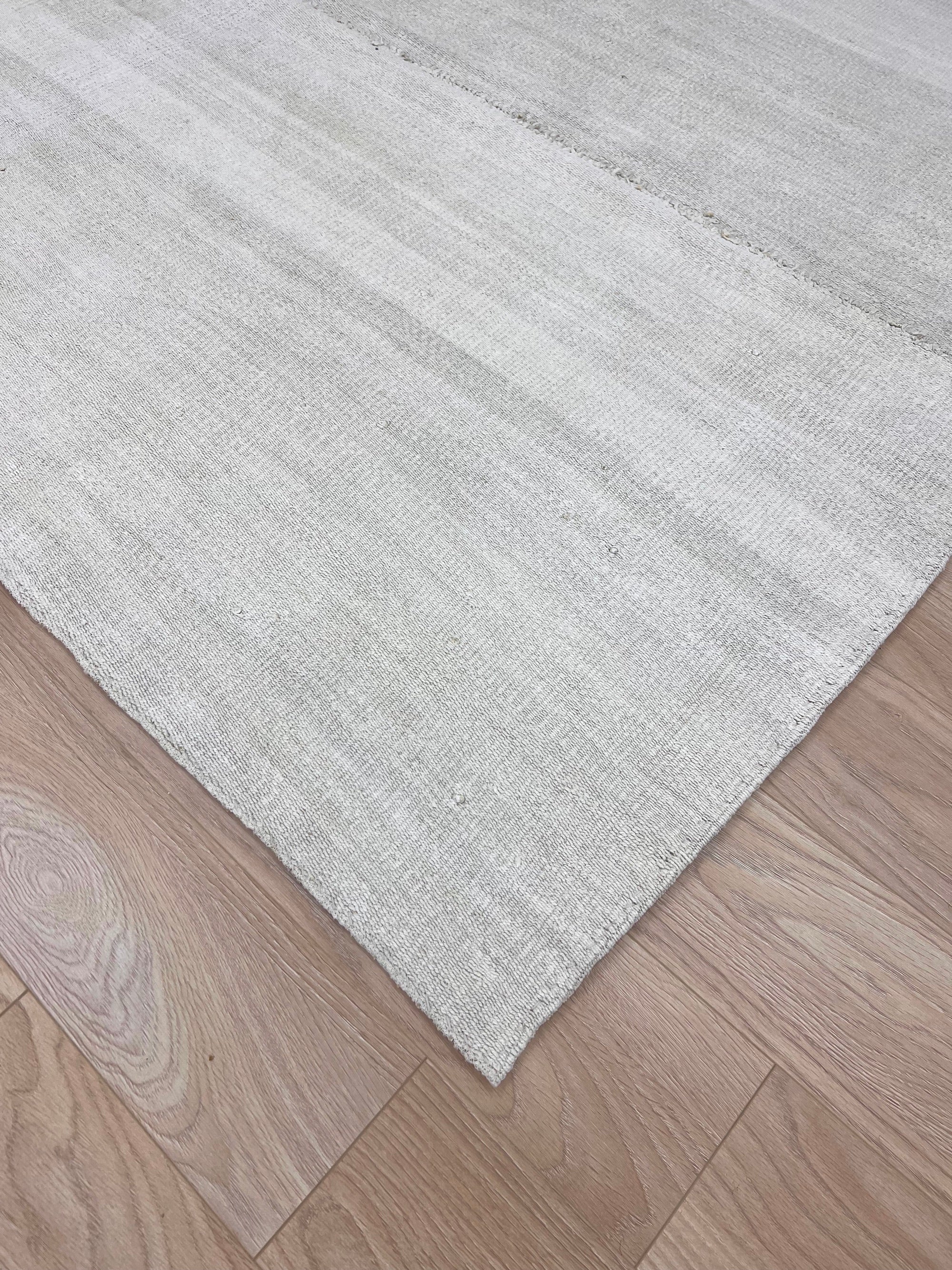 Yerusha - White Hemp Rug - kudenrugs