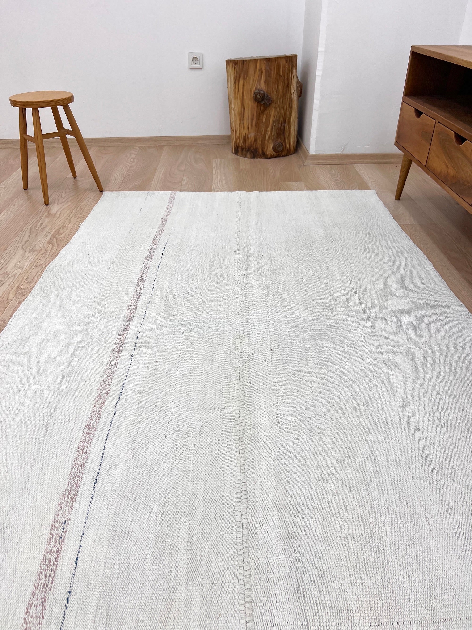 Zawadi - White Hemp Rug - kudenrugs