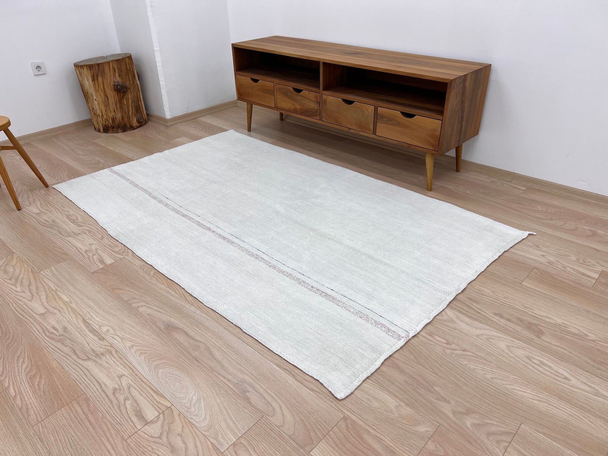 Zawadi - White Hemp Rug - kudenrugs