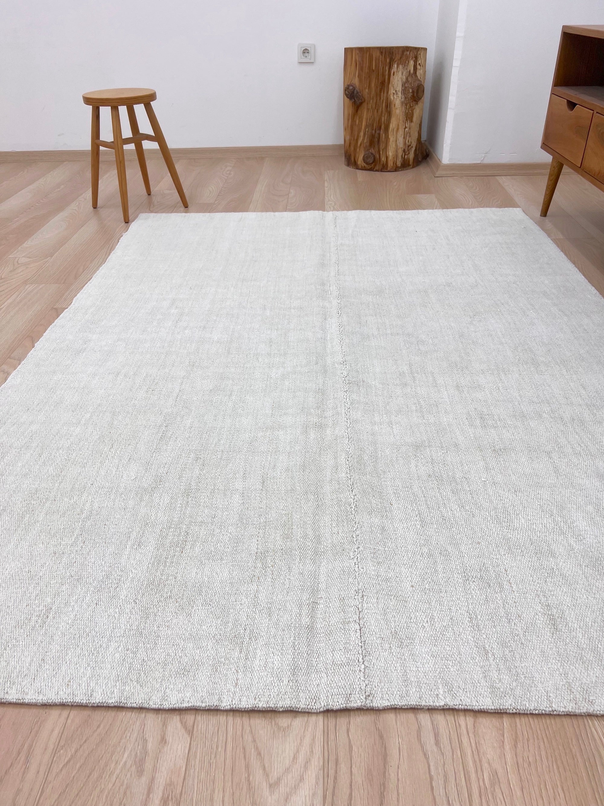 Tatjana - White Hemp Rug - kudenrugs