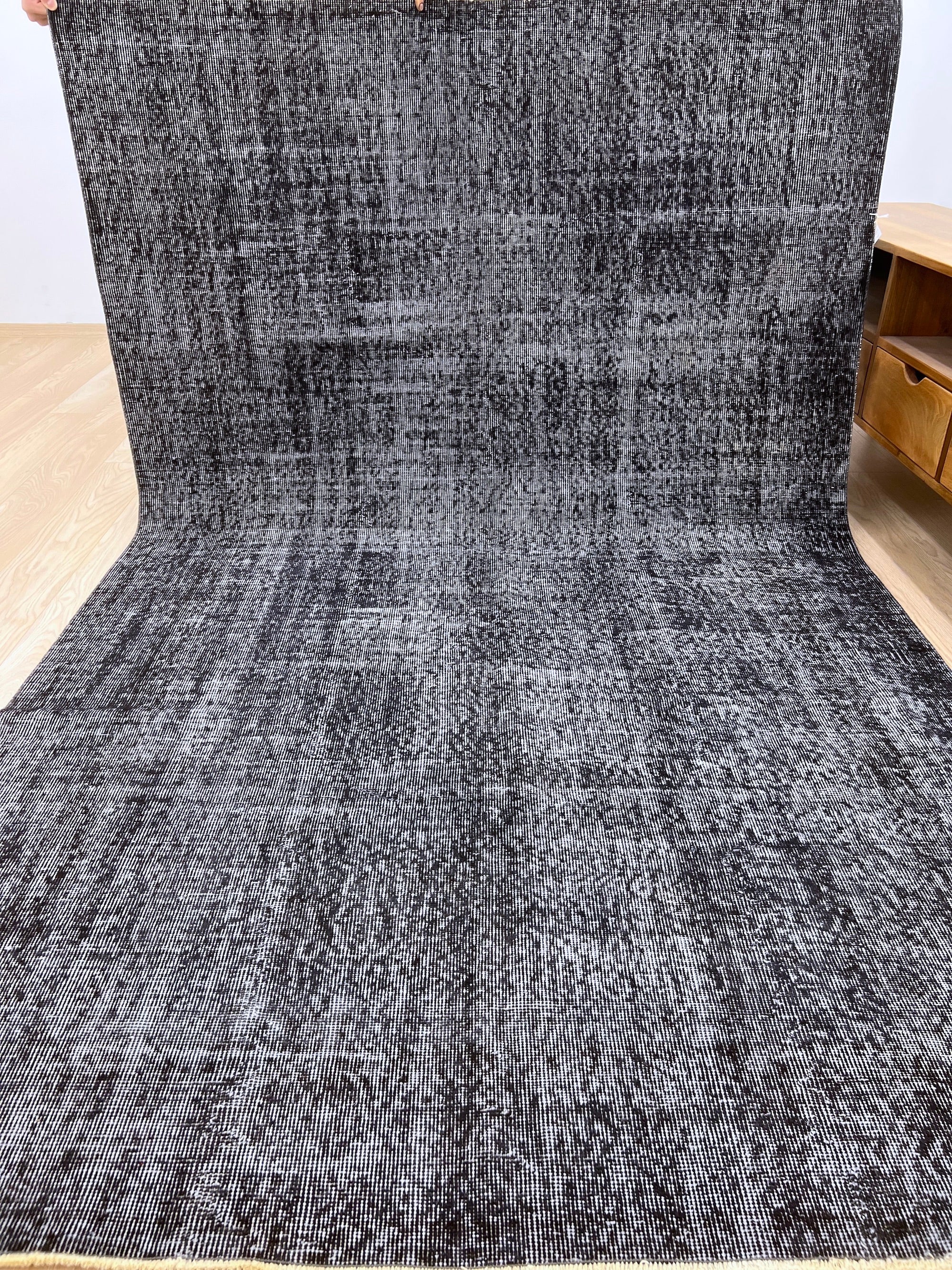 Mackenze - Vintage Black Overdyed Rug - kudenrugs