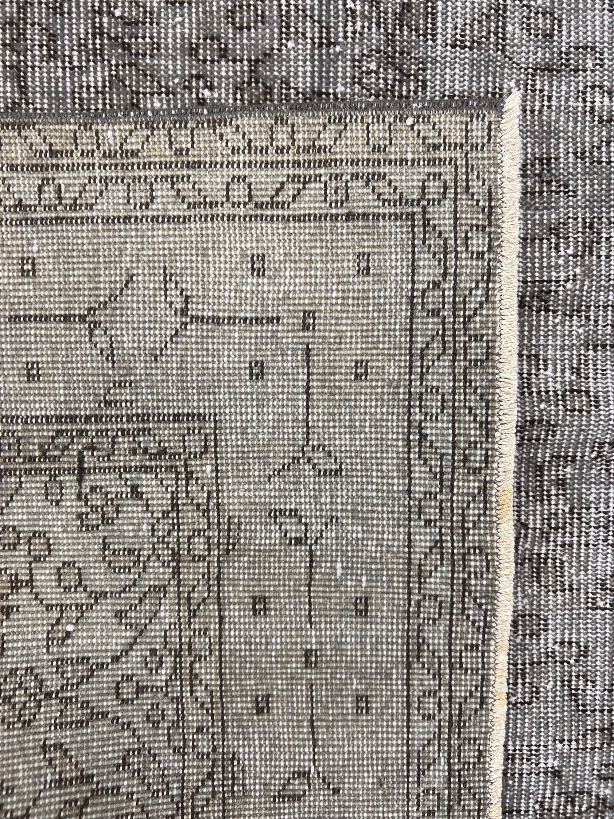 Philippine - Vintage Gray Overdyed Rug - kudenrugs