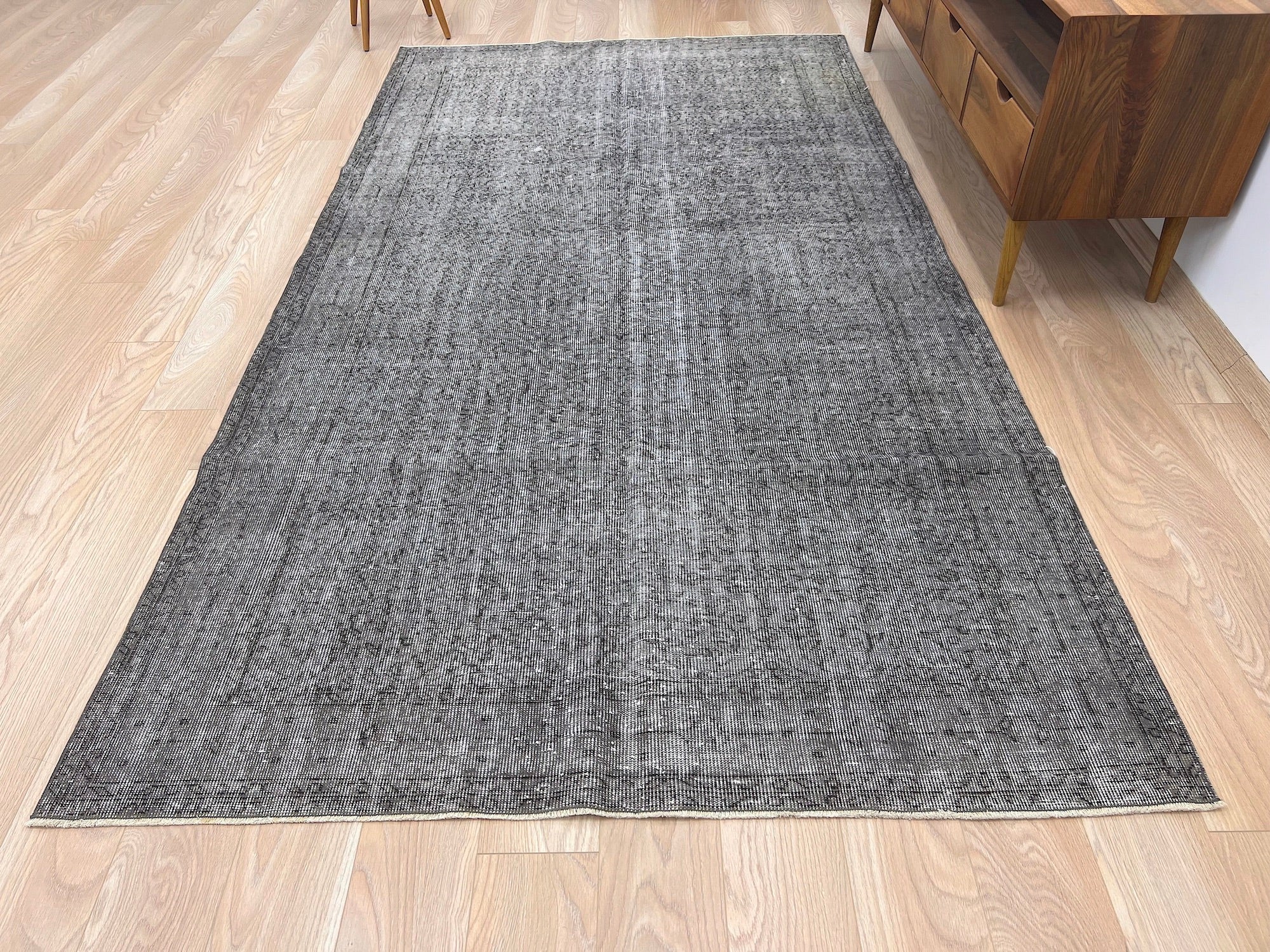 Philippine - Vintage Gray Overdyed Rug - kudenrugs